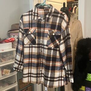 Multicolor Plaid Shirt Jacket